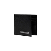 Black textured bifold wallet with multiple card slots for Armani Exchange Mens Wallet