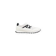 Armani Exchange Schwarze Herren-Laufschuhe mit weißem Obermaterial, schwarzem Logo und Gummisohle