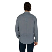 Armani Exchange men’s classic grey long sleeve button-down shirt with a subtle geometric pattern