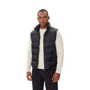 Armani Exchange Schwarze Steppjacke für Herren mit Stehkragen und Frontreißverschluss, Vorderansicht