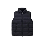 Armani Exchange Schwarze Steppjacke für Herren mit hohem Kragen und Frontreißverschluss, Vorderansicht