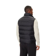 Armani Exchange Schwarze Steppjacke für Herren mit horizontalen Steppnähten und hohem Kragen, Vorderansicht