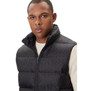 Armani Exchange Schwarze Steppweste für Herren mit geometrischem Muster und hohem Kragen, Vorderansicht