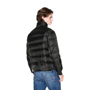 Armani Exchange Schwarze Steppjacke für Herren mit gestepptem geometrischem Muster, Vorderansicht