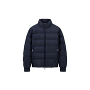 Armani Exchange Dunkelblaue Steppjacke für Herren mit hohem Kragen und horizontalen Ziernähten, Vorderansicht