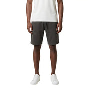 Armani Exchange Herrenshorts aus dunkelgrauer Baumwolle mit Kordelzug im Bund, Vorderansicht