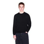 Armani Exchange Schwarzer Viskosepullover für Damen mit Rundhalsausschnitt und taillierter Silhouette, Vorderansicht