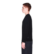 Armani Exchange Schwarzer Viskosepullover für Herren mit langen Ärmeln und Rundhalsausschnitt, Vorderansicht