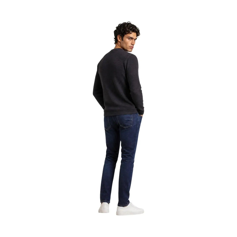 Armani Exchange viscose sweater for men in black with long sleeves worn by model front view