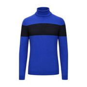 Armani Exchange Viskosepullover für Damen in Königsblau mit schwarzem Streifen über der Brust, Vorderansicht