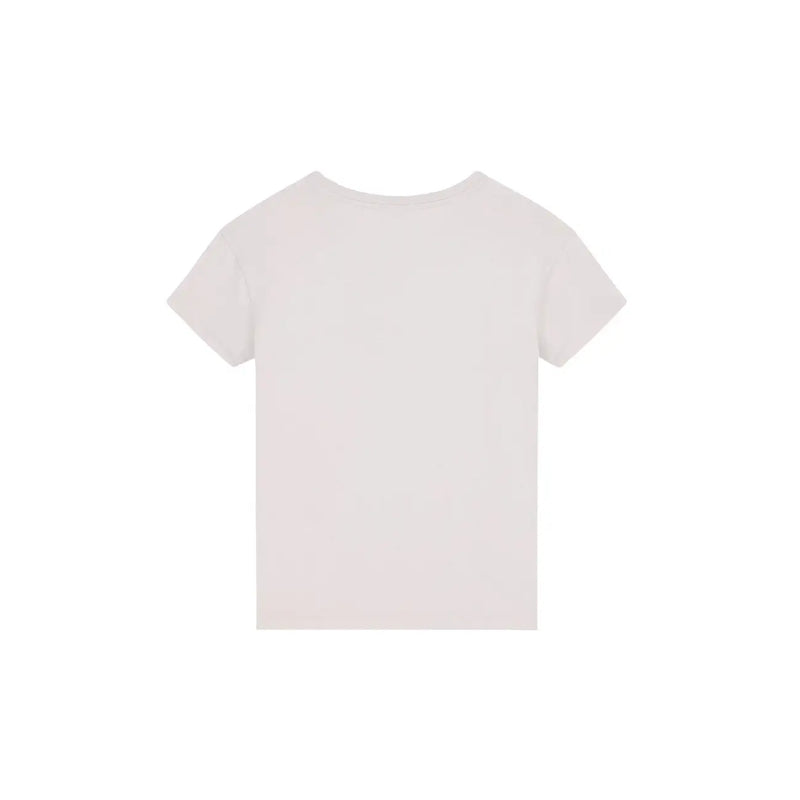 Armani Exchange Beigefarbenes Damen-T-Shirt aus Baumwolle mit kurzen Ärmeln, Rundhalsausschnitt und minimalistischem Design