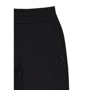 Armani Exchange Schwarze Damen-Sporthose aus Baumwolle mit dezentem, glitzerndem Logo, das auf den Oberschenkel gestickt ist