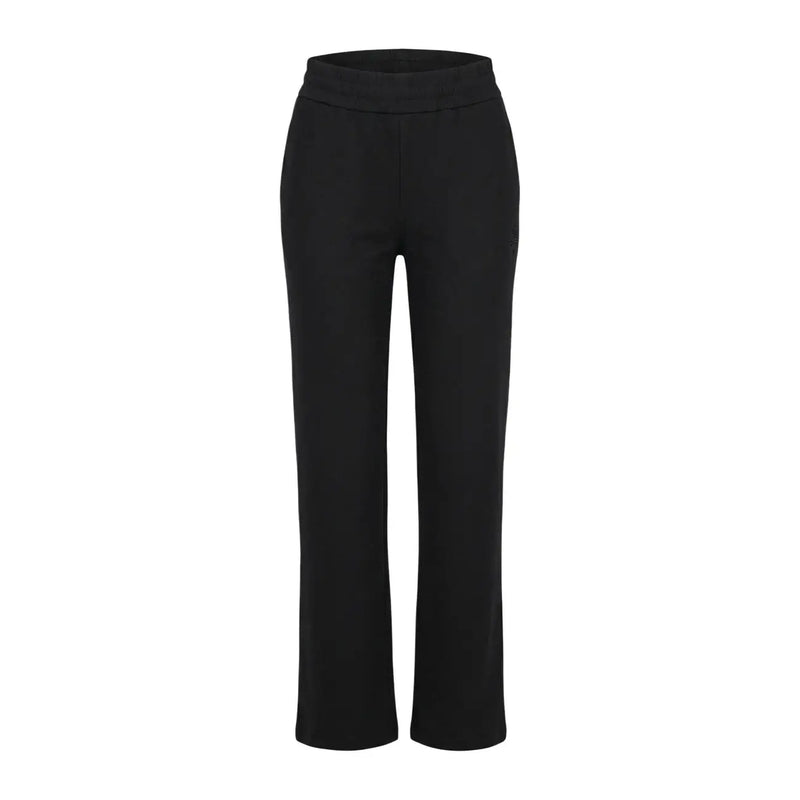 Armani Exchange Schwarze, hochgeschnittene Baumwollhose für Damen mit elegantem, geradem Bein.