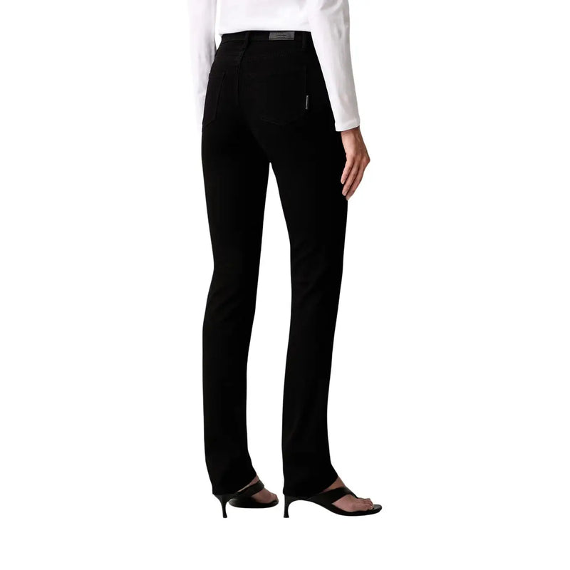 Armani exchange Schwarze Damen-Jeans aus Baumwollmischgewebe mit geradem, tailliertem Bein und dezenten Ziernähten.