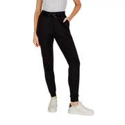 Armani Exchange Schwarze Damen-Jogginghose mit Kordelzug im Bund und seitlichen Spitzentaschen vorne.