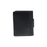 Armani Exchange Schwarze Damen-Ledergeldbörse mit minimalistischem Design und sichtbaren Ziernähten an den Kanten, 11 x 9 x 3 cm