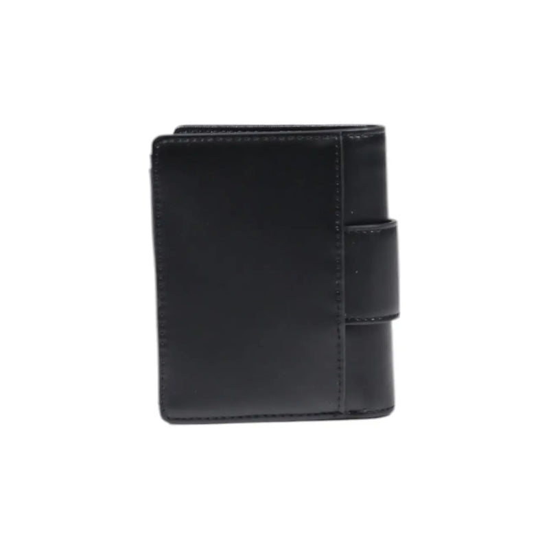 Armani Exchange Schwarze Damen-Ledergeldbörse mit minimalistischem Design und sichtbaren Ziernähten an den Kanten, 11 x 9 x 3 cm