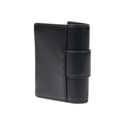 Armani Exchange Schwarze Damen-Ledergeldbörse mit minimalistischem Design und sichtbaren Ziernähten an den Kanten
