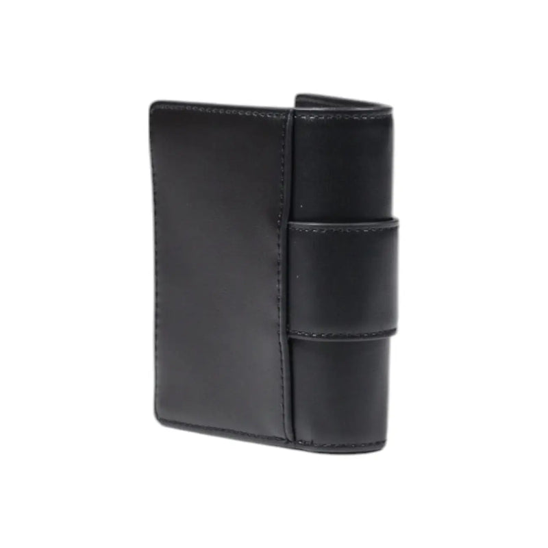 Armani Exchange Schwarze Damen-Ledergeldbörse mit minimalistischem Design und sichtbaren Ziernähten an den Kanten