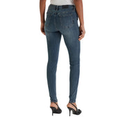 Armani Exchange Damen-Jeans aus blauem Stretch-Denim mit schmaler Passform und dezenter Waschung, gefertigt aus blauem Denim-Material