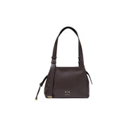 Armani Exchange Braune Damen-Schultertasche aus Polyester mit dunkelbraunem Leder und AJX-Logo in elegantem, minimalistischem Design