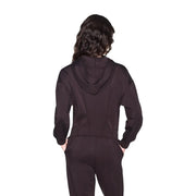 Armani Exchange women black hooded sweatshirt with long sleeves and relaxed fit in soft fabric for casual wear