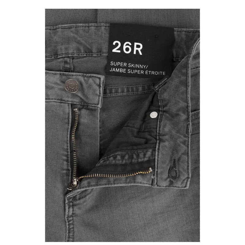 Dunkelgraue Jeans aus Baumwoll-Denim von armani exchange Damen mit Used-Look, superenger Schnitt und sichtbarem Größenetikett 26R