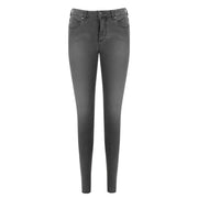 Armani Exchange Diese grauen Damenjeans aus Baumwolle zeichnen sich durch eine schmale Passform, eine dunkelgraue Farbe mit Used-Look und klassische Denim-Konstruktion aus.