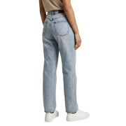 Armani Exchange Damen-Jeans aus hellblauer Lyocell-Baumwolle mit hohem Bund und geradem Bein in heller Waschung