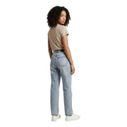 Armani Exchange Damen-Jeans aus hellblauer Lyocell-Baumwolle mit hohem Bund und geradem Bein in heller Waschung