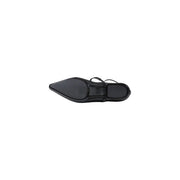 Black patent leather pointed-toe slingback flat shoe with glossy finish by Armani Exchange women slip on shoes black synthetics