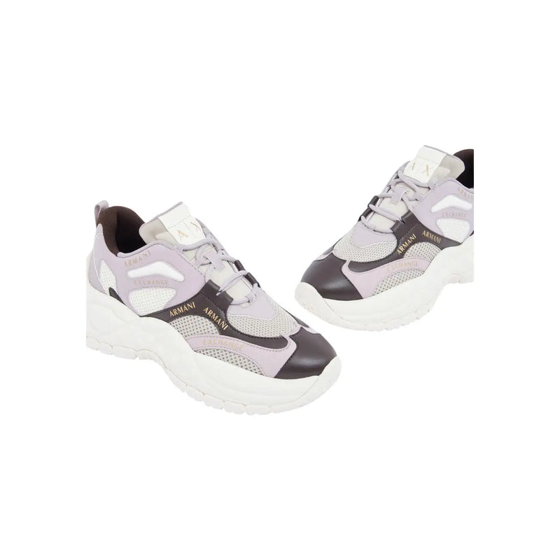 Arimni exchange women slip on sneakers in light purple and black polyurethane with chunky white sole