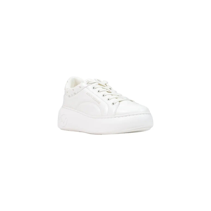 Armani Exchange women slip on sneakers in white polyurethane with low top design and chunky sole with subtle branding