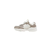 Armani exchange women sneakers in brown with beige and white chunky design mesh panels synthetic overlays rubber sole