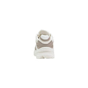 Armani Exchange women sneakers in white and beige with chunky suede-like layered design made of elastane and polyamide