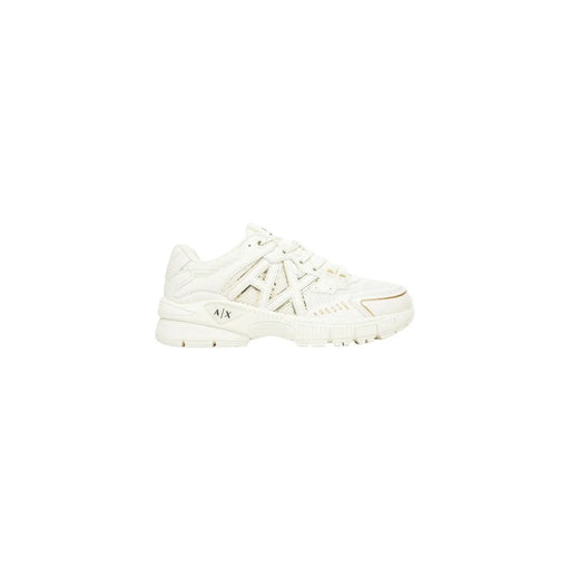 Armani Exchange women sneakers brown with white chunky sole and silver mesh detailing in elastane polyamide