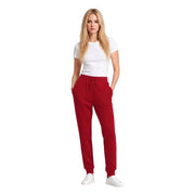 Armani Exchange Rote Damen-Jogginghose aus Viskosemischung mit Kordelzugbund und gerippten Bündchen, Größe KH