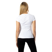 Armani Exchange Damen weiße Baumwolle t-shirt mit kurzen Ärmeln, rundem Halsausschnitt und taillierter Silhouette