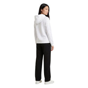 Armani Exchange women white hooded sweatshirt with long sleeves and relaxed fit in soft fabric for casual wear