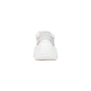 Armani exchange women white leather slip on sneakers with chunky design and textured translucent sole