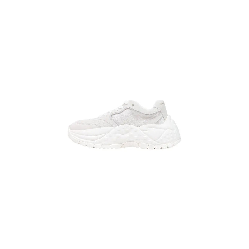 Armani Exchange women white leather slip on sneakers with mesh and synthetic leather upper and chunky oversized sole