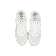 Armani Exchange women white sneakers with mesh and synthetic leather uppers for casual wear