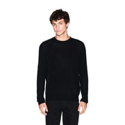 Armani Exchange Schwarzer Wollpullover für Herren mit dezentem Strickmuster, Vorderansicht