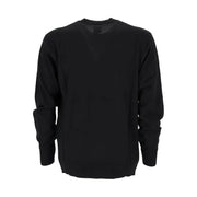 Armani Exchange Schwarzer Wollpullover für Herren aus glattem, einfarbigem Stoff, Vorderansicht