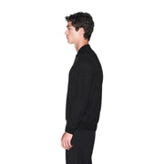Armani exchange Schwarzer Wollpullover für Herren mit gerippten Bündchen und minimalistischem Design, Vorderansicht