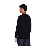 Armani Exchange Schwarzer Wollpullover für Herren mit langen Ärmeln und Rundhalsausschnitt, Vorderansicht