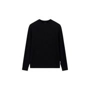 Armani Exchange Schwarzer Wollpullover für Herren mit langen Ärmeln und Rundhalsausschnitt, Vorderansicht
