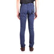 Navy blue slim-fit Armani Jeans men cotton elastane denim jeans with subtle texture and visible stitching details
