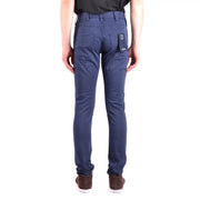Navy blue slim-fit Armani Jeans men cotton elastane denim jeans with subtle texture and visible stitching details