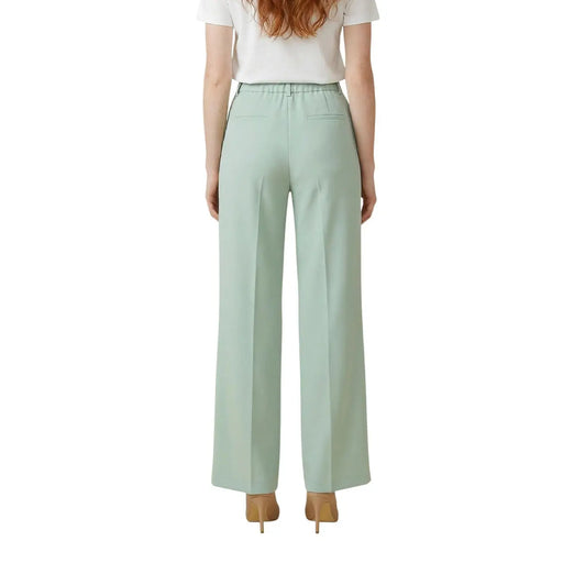 Artigli Damen grüne Stretch-Hose aus Polyester mit weitem Bein, lockerer Passform und elastischem Bund acpa004655